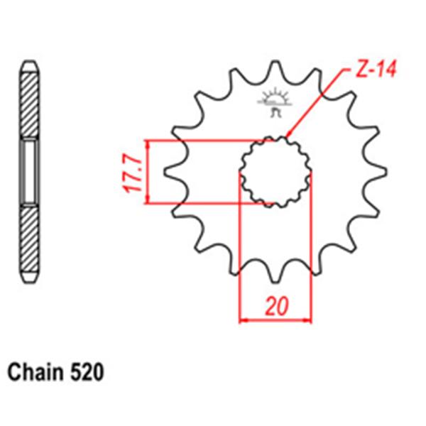Front Sprocket YAMAHA 2HG