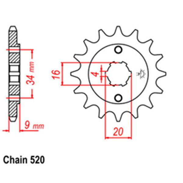 Front Sprocket YAMAHA 37F