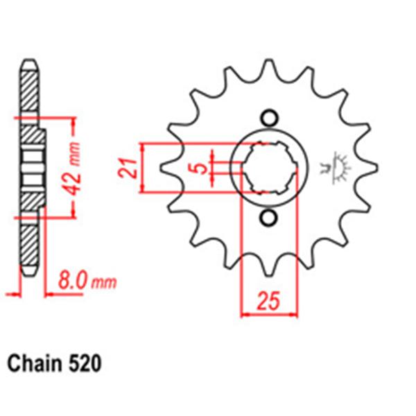 Front Sprocket YAMAHA 5Y1