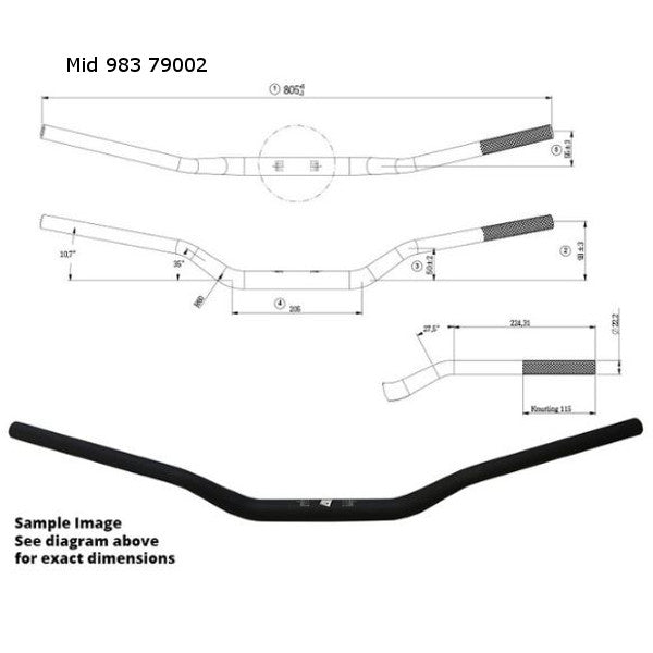 Tapered Alloy Handlebar Senior Bends