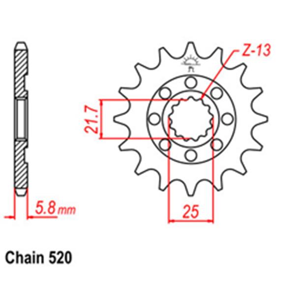 Front Sprocket KAWASAKI K17