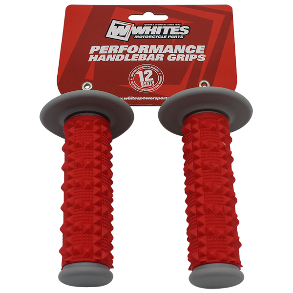 Whites MX Full Large Diamond Grip 2 Grey/Red