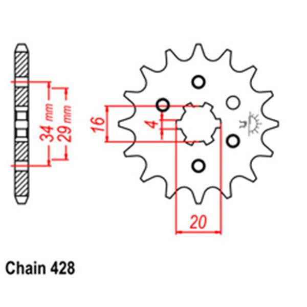 Front Sprocket YAM/SUZ/KAW/HON