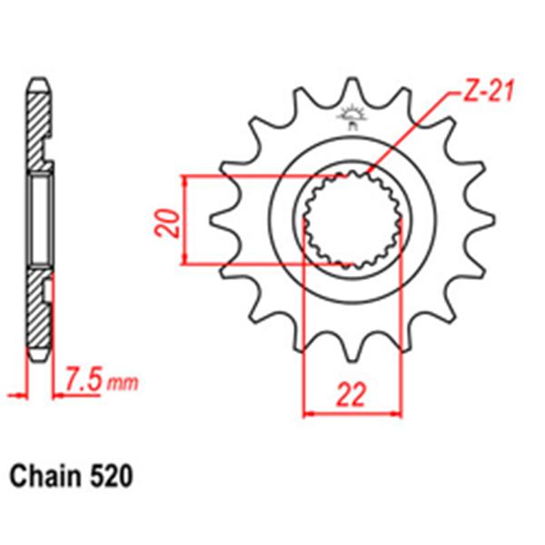Front Sprocket HONDA KSR