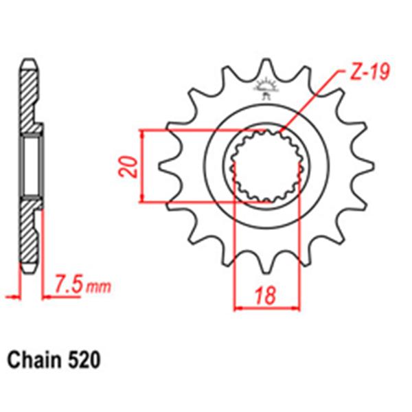 Front Sprocket HONDA 6KS